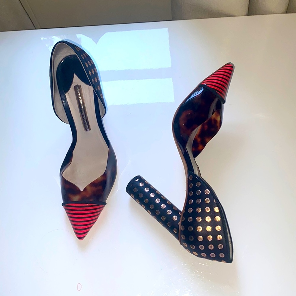 Sophia Webster studded heel and red tip heels